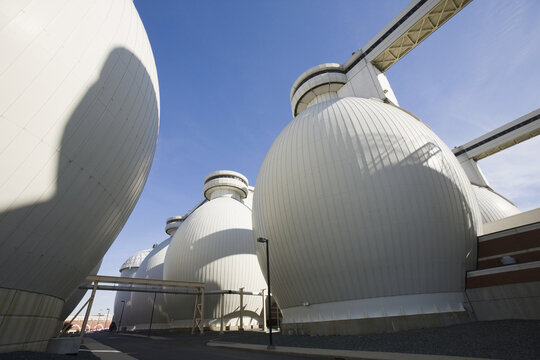 Digester tanks in a water treatment plant