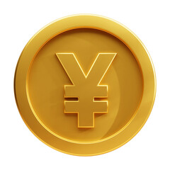 Obraz premium Golden yen coin, 3d realistic gold coin icon.