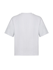 Realistic ghost mannequin photography unisex t shirt front and back mockup isolated on white background