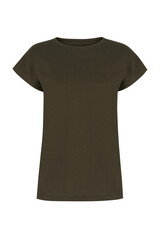 Realistic ghost mannequin photography unisex t shirt front and back mockup isolated on white background