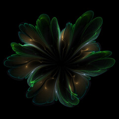 3d effect - abstract green floral fractal graphic