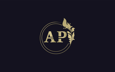 Fototapeta premium Golden leaf and circle logo design vector. Golden beauty logo and business symbol vector design