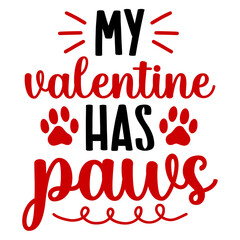 my valentine has paws svg