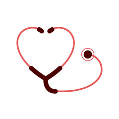 Stethoscope with heart, Medical care