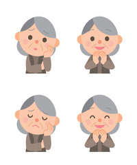 悩みと解決の表情　高齢の女性