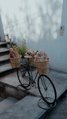 Fototapeta na wymiar bicycle and bread