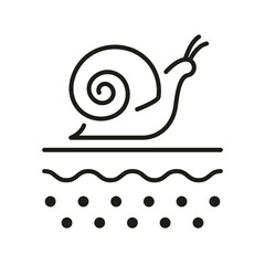 Cosmetic with Snail for Skin Line Icon. Nature Collagen Product for Skin Treatment Pictogram. Helix Organic Ingredient for Face Care Symbol. Editable Stroke. Isolated Vector Illustration