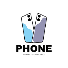 Smartphone Logo, Communication Electronics Vector, Modern Phone Design, For Company Brand Symbol