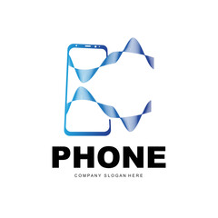 Smartphone Logo, Communication Electronics Vector, Modern Phone Design, For Company Brand Symbol