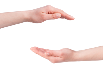 Close-up of Woman hand isolated on transparent background png file