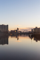 A winters sunrise over the city of Glasgow
