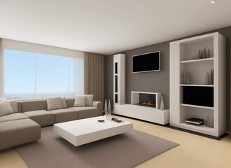 Naklejka na ściany i meble Modern interior. 3D render