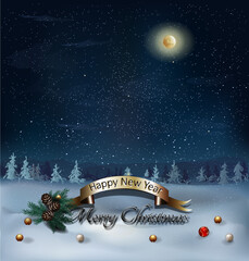 holiday banner merry christmas and happy new year