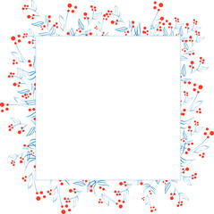 Winter flowers frame