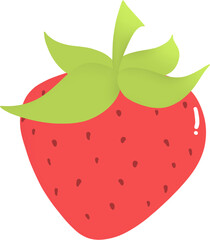 large red strawberry illustration.