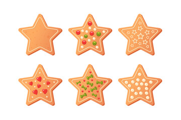 Fototapeta na wymiar Gingerbread stars cookies
