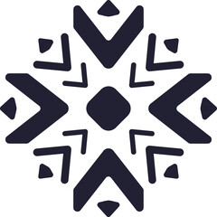 Snowflake icon. Black silhouette snow flake sign, isolated on white background. 
Flat design. Symbol of winter, frozen, Christmas, 
New Year holiday. Graphic element decoration. Vector illustration