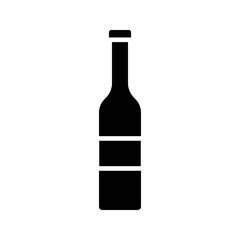 Wine bottle icon. Alcohol drink shape element. Vector illustration isolated on white background. Vector illustration.