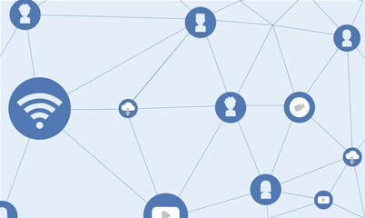 social network concept,wifisocial networks, graphics, people, youth, technology, icons, teach