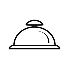 Food tray cover symbol. Menu title logo. Vector icon graphic art isolated on white background.