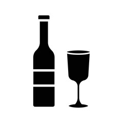Wine bottle icon. Alcohol drink shape element. Vector illustration isolated on white background. Vector illustration.