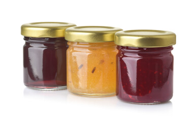 Three jars of various jam