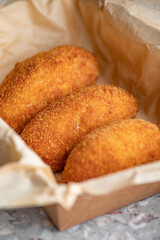 Chicken Kiev Cutlets. Breaded Chicken Kiev breast stuffed with butter, garlic and herb.