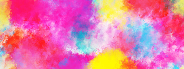 Colorful watercolor background with vintage texture design on white paper background. Abstract watercolor background handprint colorful gradient ink. Colorful painted background texture. 