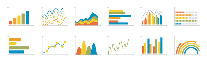 Financial charts, information data statistics, diagrams, financial information, market charts and business data graphics. Graphics in vector illustration. - Powered by Adobe