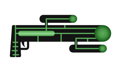 Space cartoon gun. Cannon for games. Vector illustration