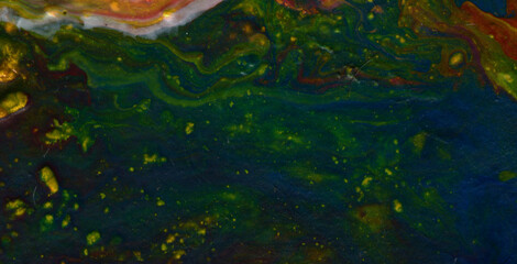Fototapeta na wymiar green marbling texture creative background with abstract waves, liquid art style painted with oil