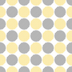 Simple geometric seamless pattern of lines of circles in pastel gray colors. Modern style art minimalism. Print for branding, wallpaper, background, decor, cover, card.