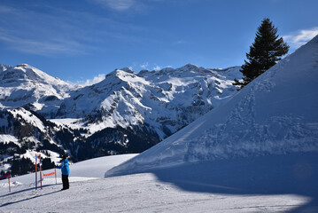 Piste de ski à Lenk dans l'Oberland bernois. Suisse