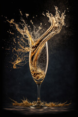 New Year - Champagne Explosion - obrazy, fototapety, plakaty
