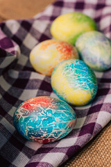Fototapeta na wymiar Easter painted eggs. spring holiday