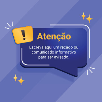 Design de post de aten&ccedil;&atilde;o para comunicados e avisos