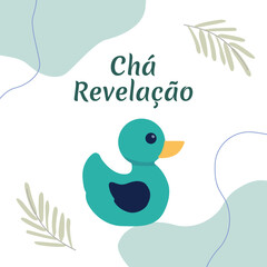 Cartão convite de anúncio de chá revelação