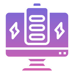 COMPUTER,thunderbolt,battery,electronics,charging,Gradient,icon