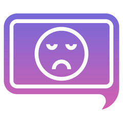 SAD,dialogue,conversation,speech bubble,emoji,Gradient,icon
