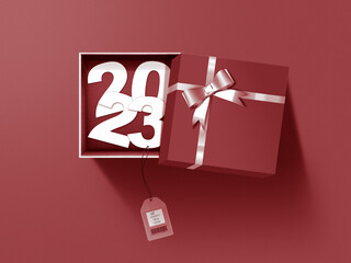 New Year 2023 background, new year. 3d illustration