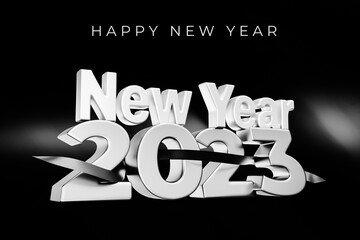New Year 2023 background, new year. 3d illustration