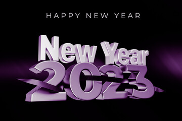 New Year 2023 background, new year. 3d illustration