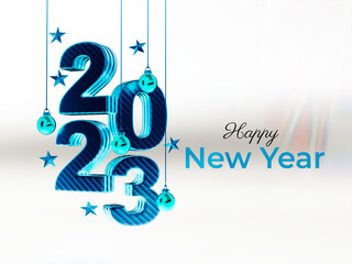 New Year 2023 background, new year. 3d illustration