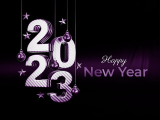 New Year 2023 background, new year. 3d illustration