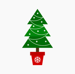 Cute Christmas tree in a bucket.