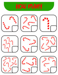 Count how many candies. Write down the answer. Educational games for kids