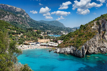 Paleokastritsa bay at Corfu, Greece