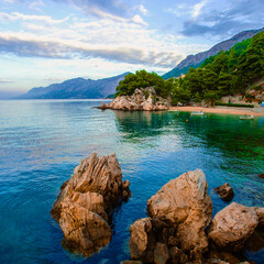 Obraz na płótnie Canvas Brela - croatia resort, Makarska riviera, Dalmatia, Europe.... exclusive - this image is sold only on Adobe Stock 