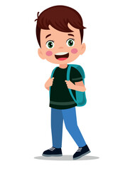 student walking to school with school bag