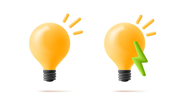 Green energy. Light bulb with rays shines. Energy and idea symbol.